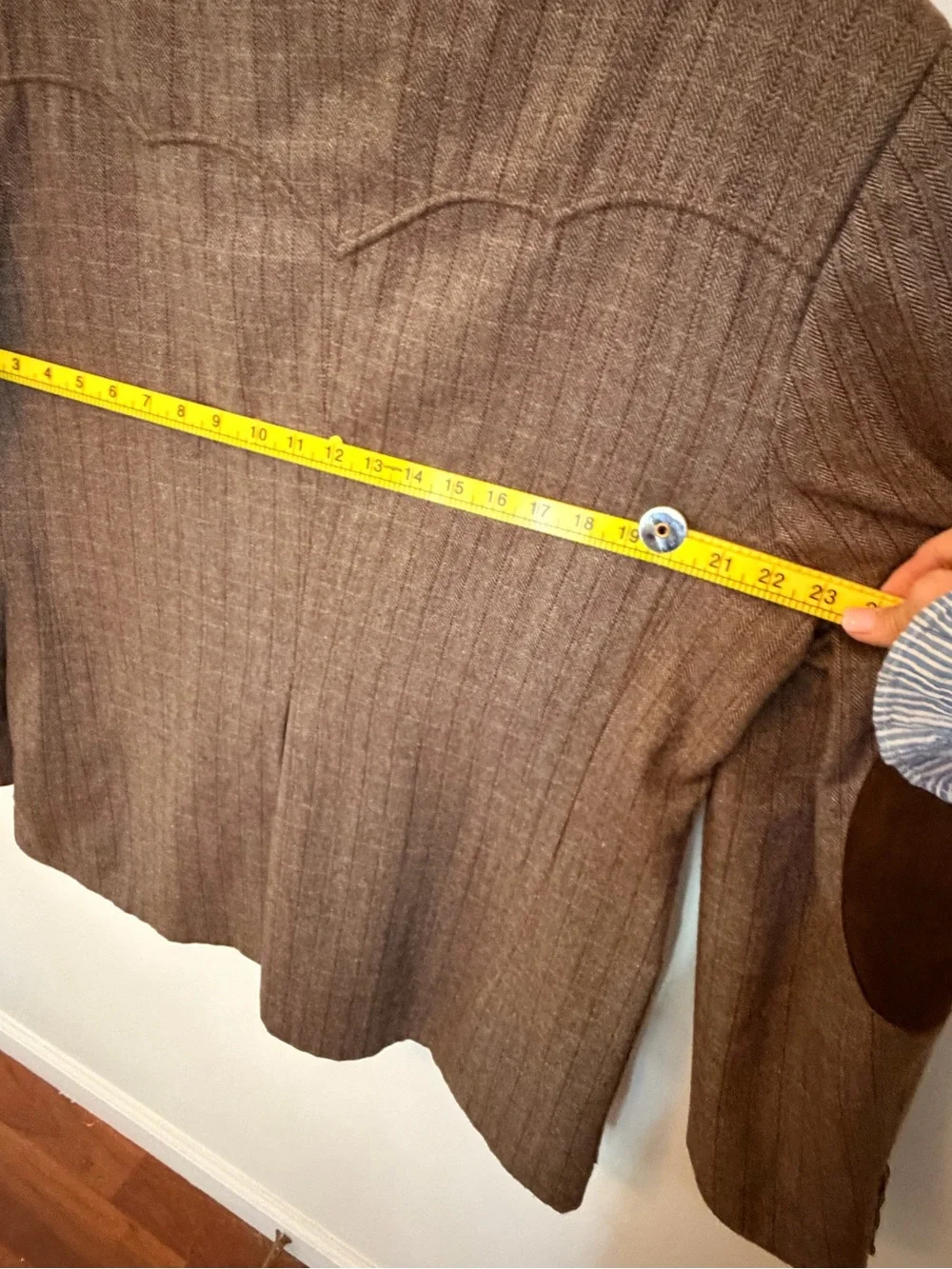 Circle G Brown Tweed Sport Coat with Leather Accents 100% Wool